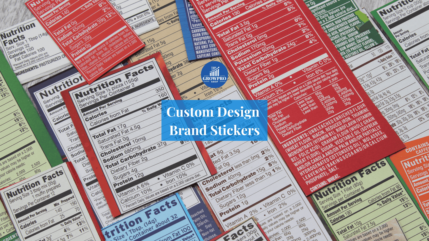 Custom Brand Stickers Design - The GrowPro Shop